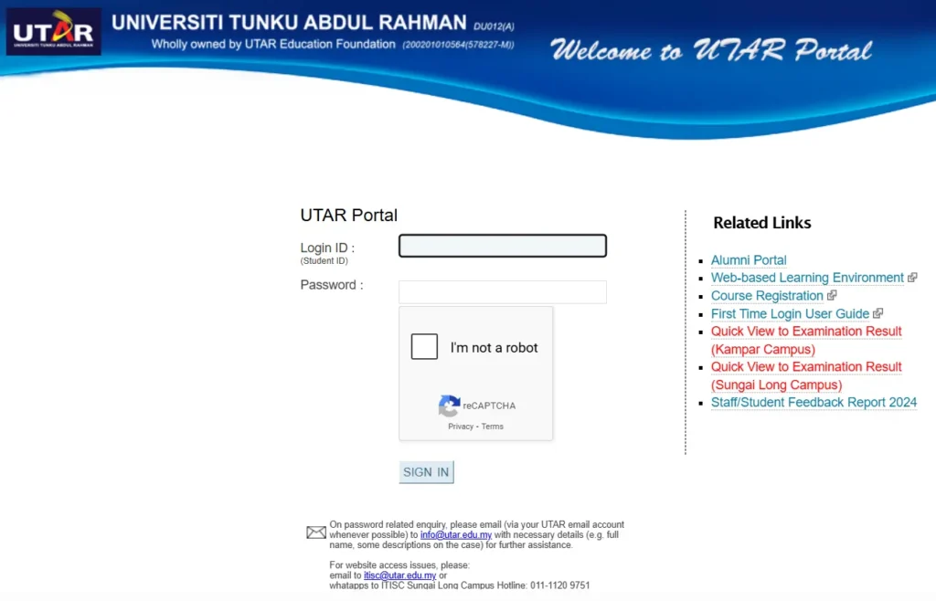 UTAR Portal Login